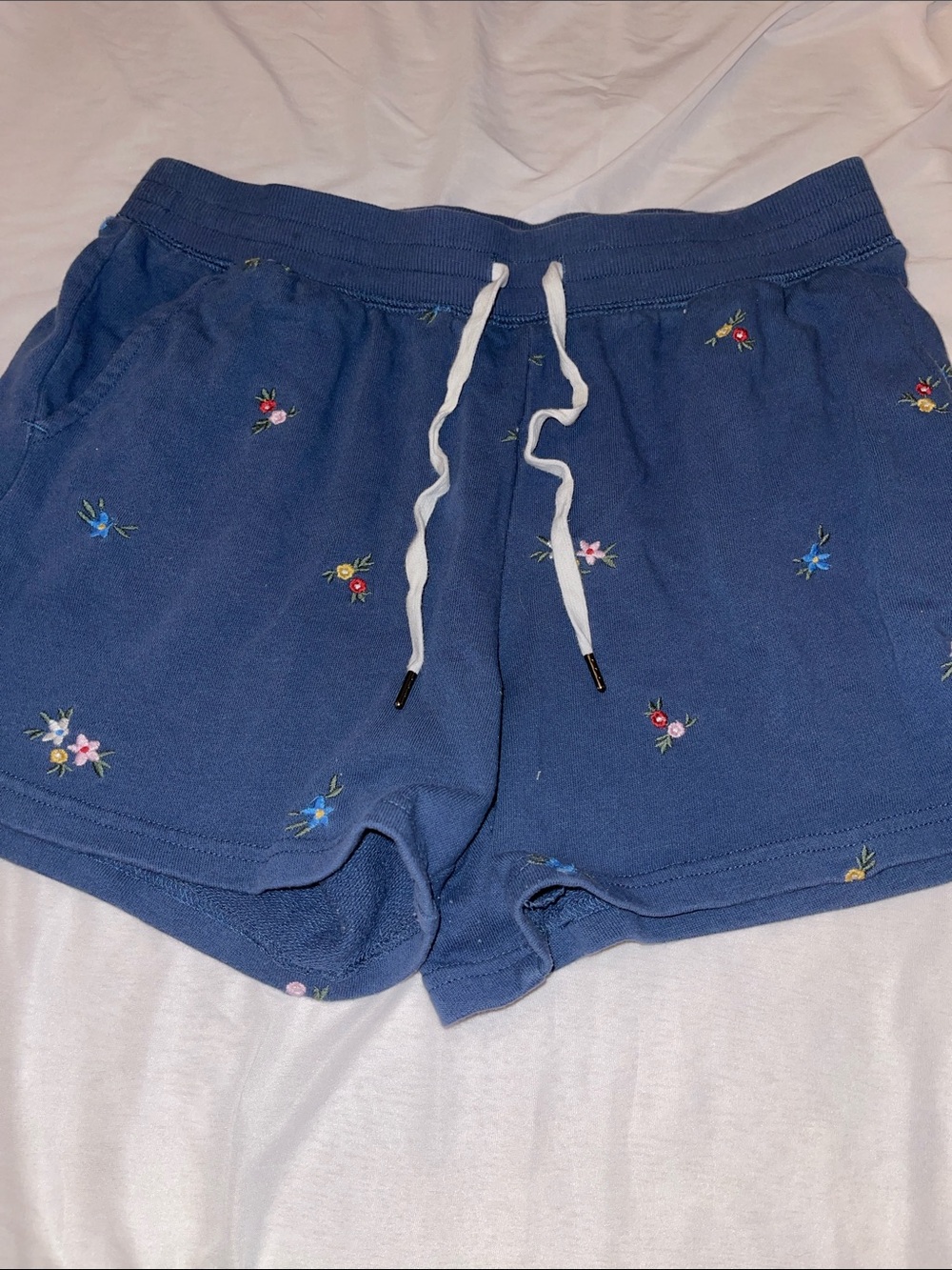 PJ Salvage- Blue Floral Embroidered Women's Lounge Shorts